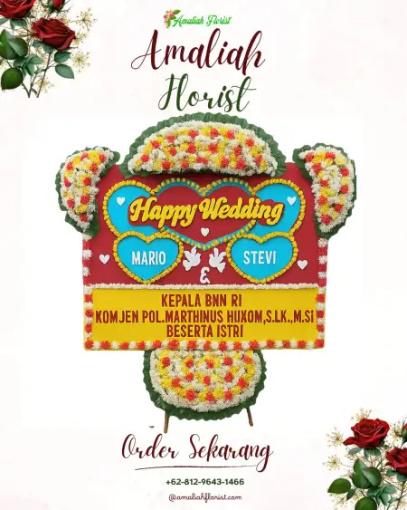 Papan Bunga Pernikahan Gribig